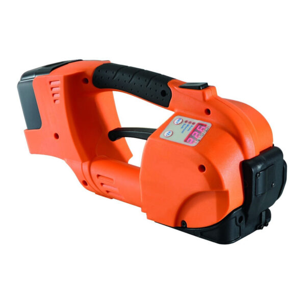 la flejadora de batería GT-SMART PLUS, mostrando su portabilidad y ergonomía.