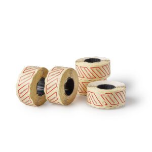 Rollo de etiqueta blanca adhesiva de 26x16 mm con forma ondulada (13667)