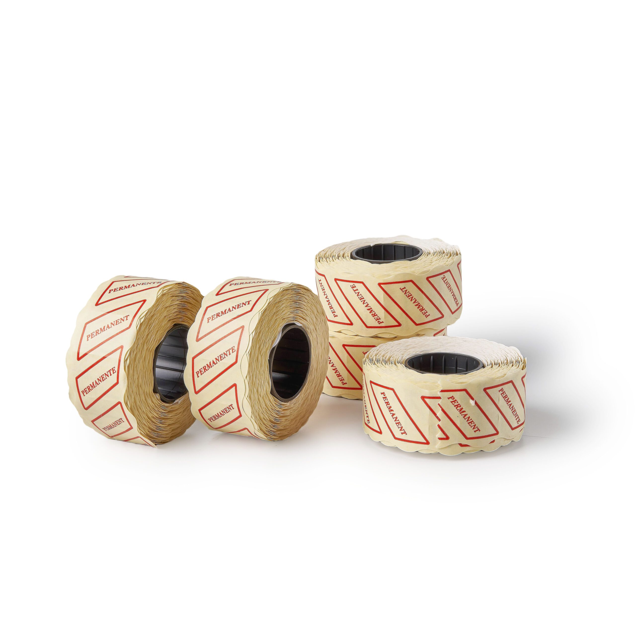 Rollo de etiqueta blanca adhesiva de 26x16 mm con forma ondulada (13667)