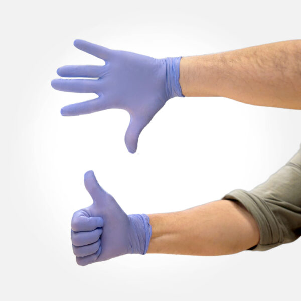 Guantes de nitrilo azul sin polvo desechables