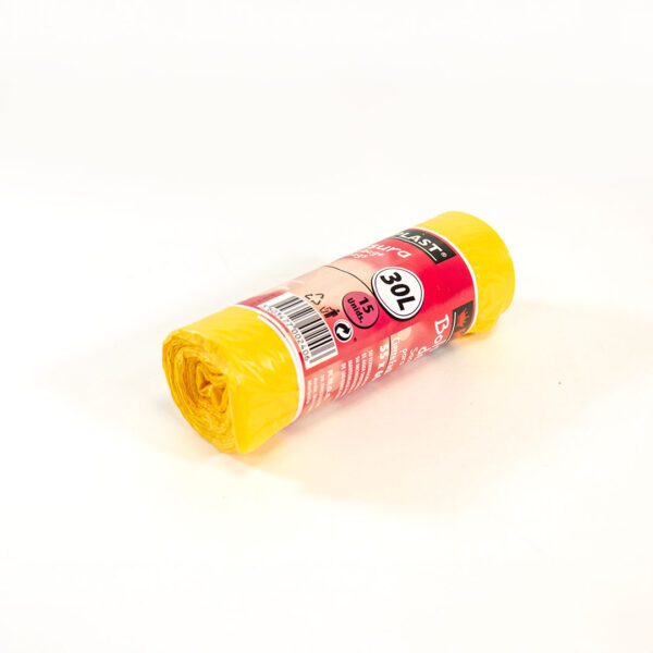 rollo de basura amarilla 30 litros autocierre (74331)