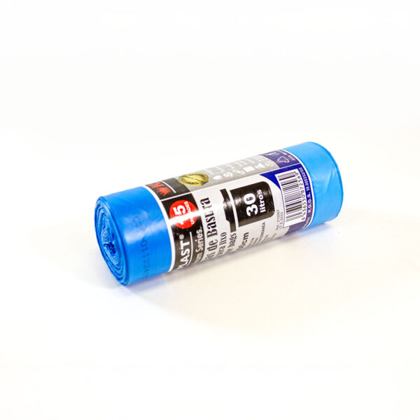 rollo de bolsas de basura azules 30 litros autocierre (05727)