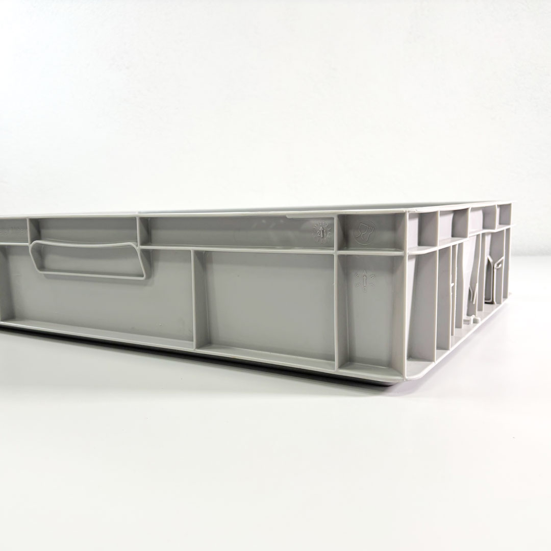 Caja de plástico de norma europea de 600x400x120 mm 497-perfil