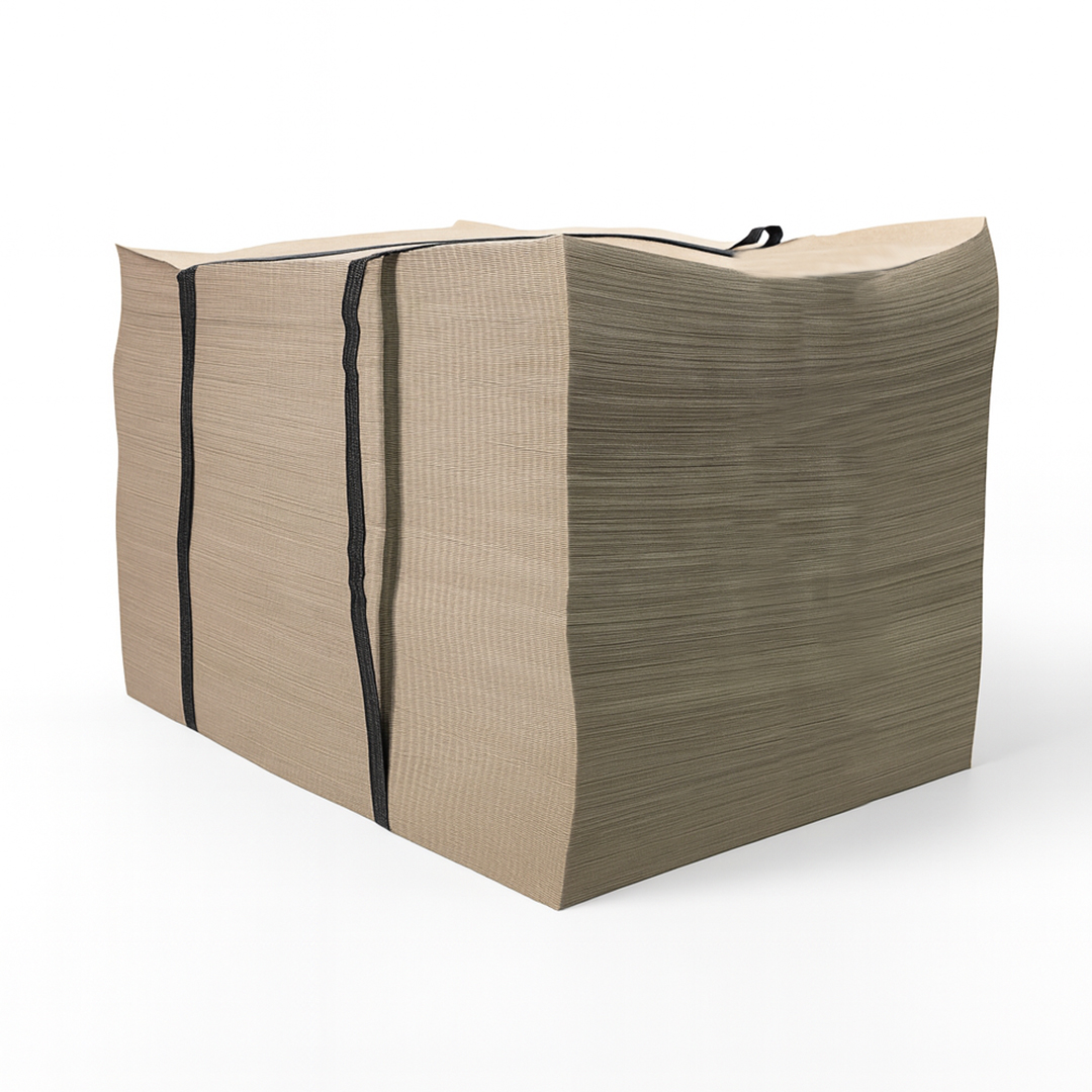 Papel de relleno 100% reciclado y reciclable con precortes, perfecto para proteger productos y rellenar cajas 03817