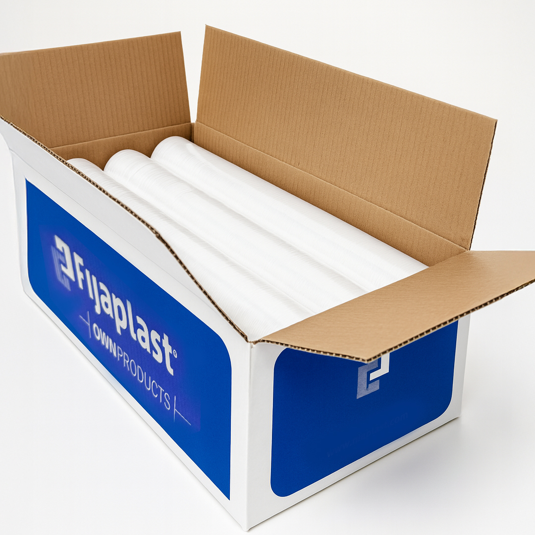 Caja con seis bobinas de film transparente de 23 micras