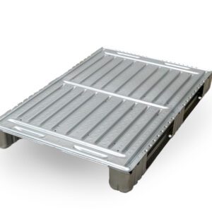 Un palet metálico Fijaplast Light de acero galvanizado, destacando su diseño ligero y su alta durabilidad. LIGHT