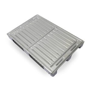 Un palet metálico Fijaplast Light de acero galvanizado, destacando su diseño ligero y su alta durabilidad. STANDARD
