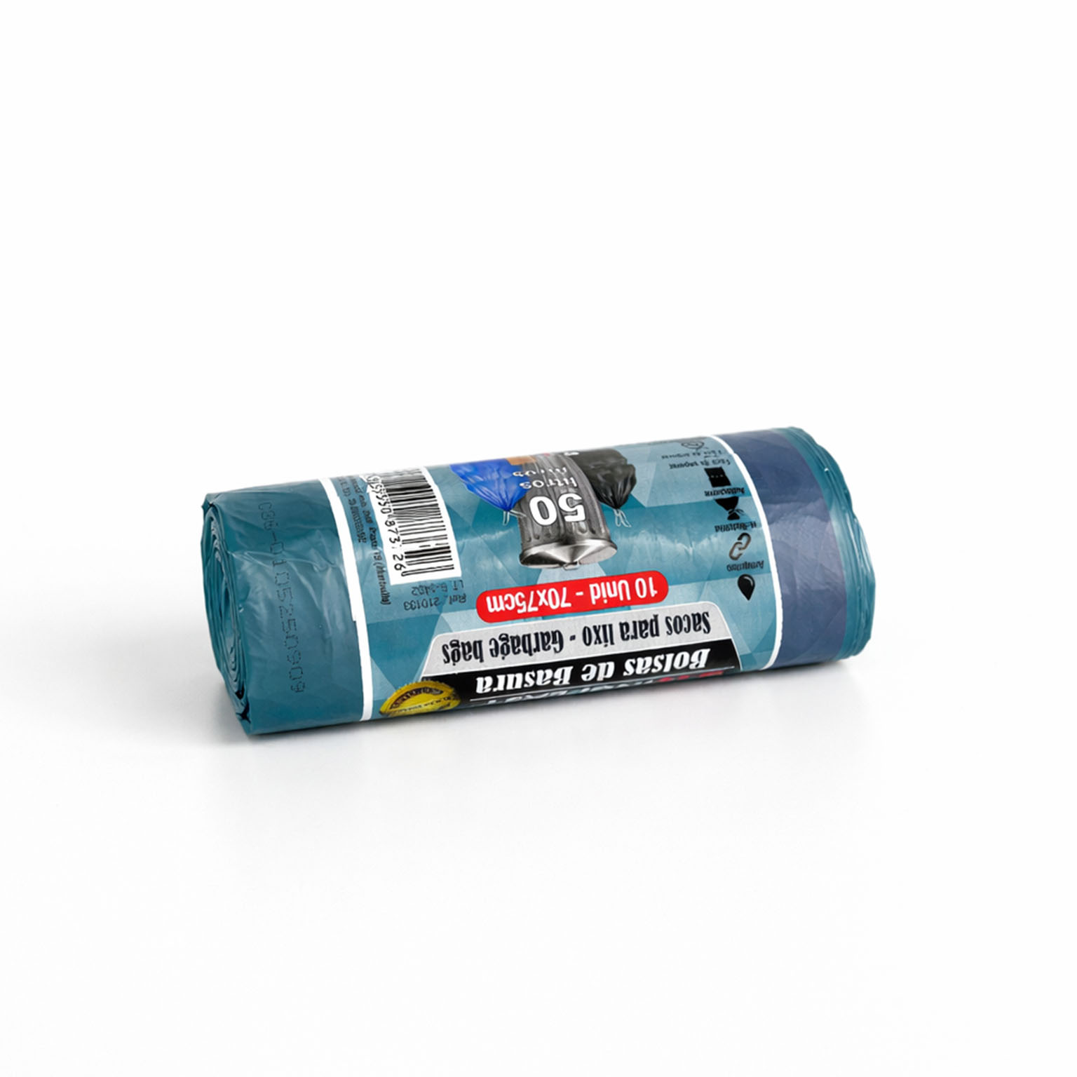 rollo de bolsas de basura 50 litros verde autocierre