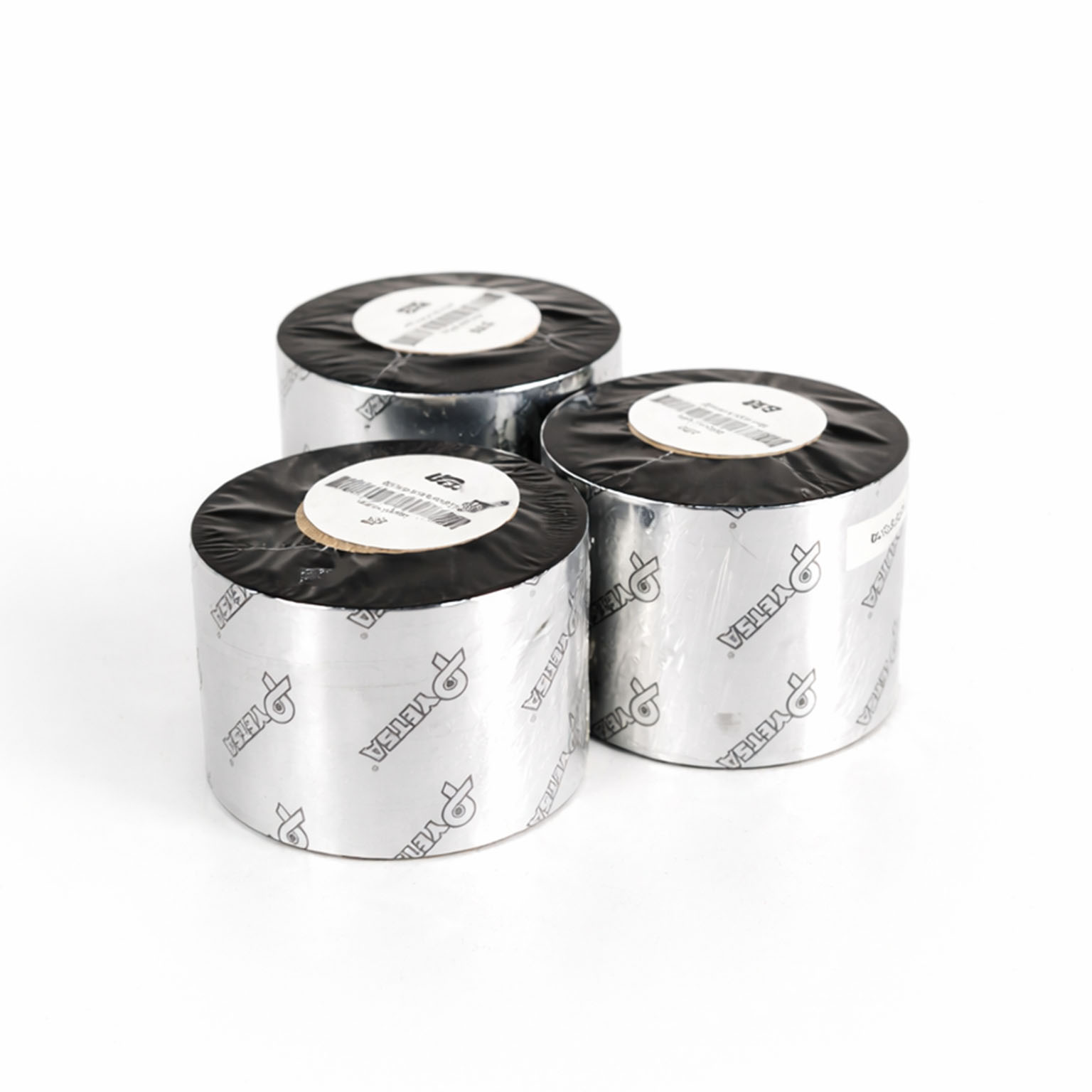 tres rollos de cinta ribbon mixto transferencia termica