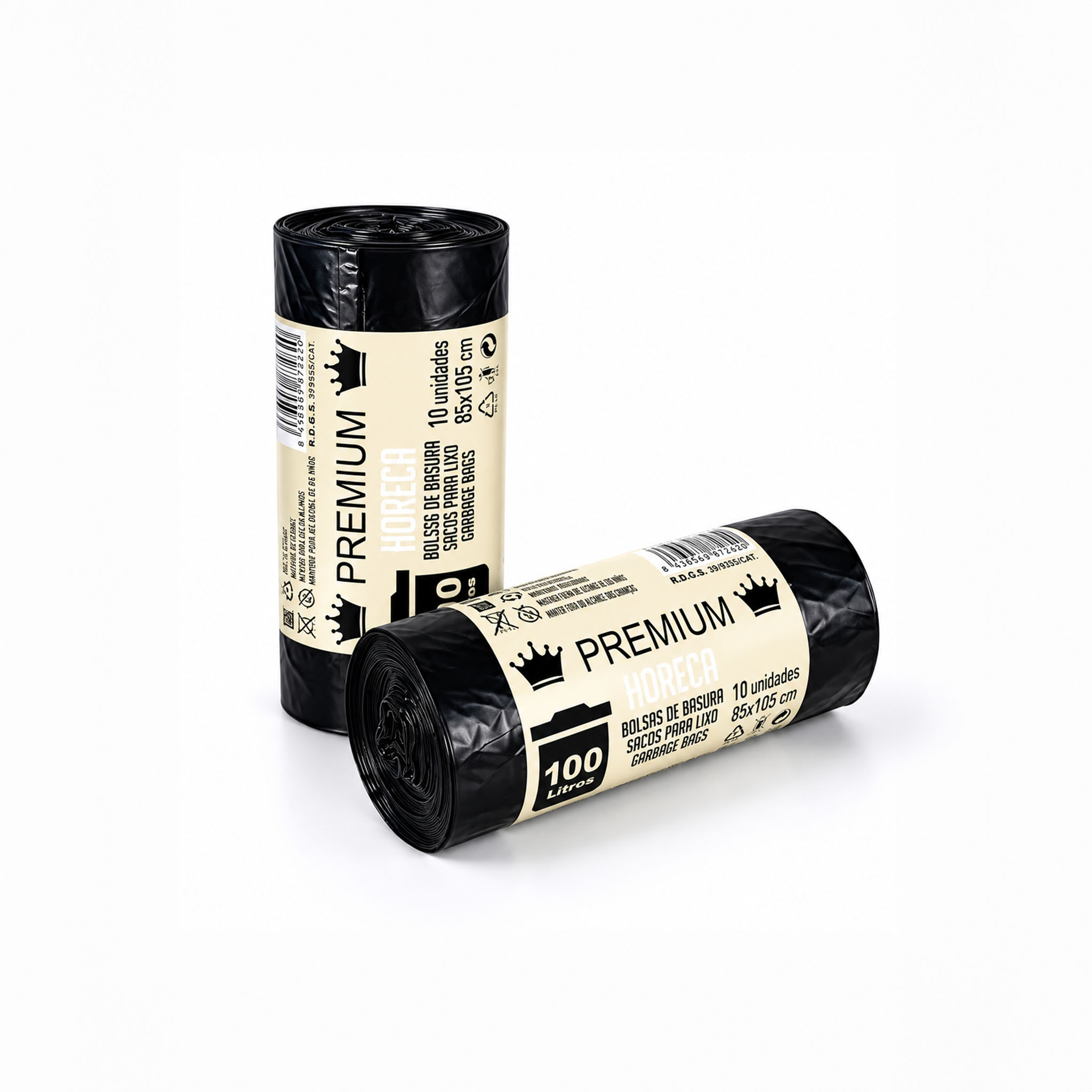 dos rollos de bolsas de basura horeca